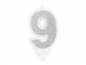 Bougie Chiffre 9 - argent