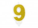 Bougie Chiffre 9 - or