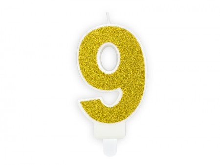Bougie Chiffre 9 - or