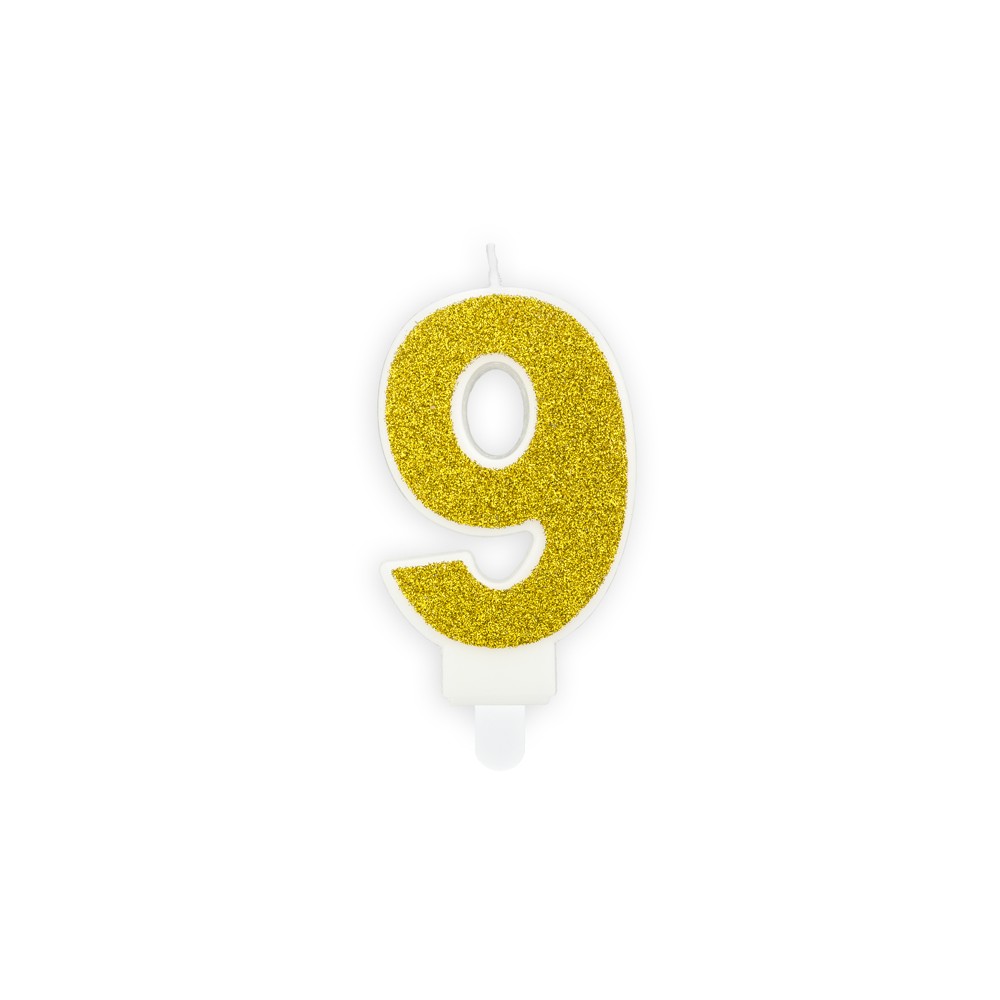 Bougie Chiffre 9 - or