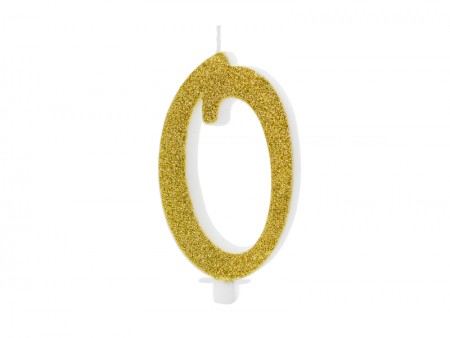Bougie Chiffre 0 - or