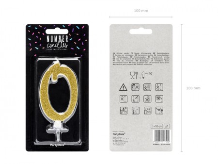 Bougie Chiffre 0 - or