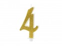 Bougie Chiffre 4 - or