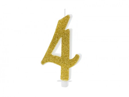 Bougie Chiffre 4 - or
