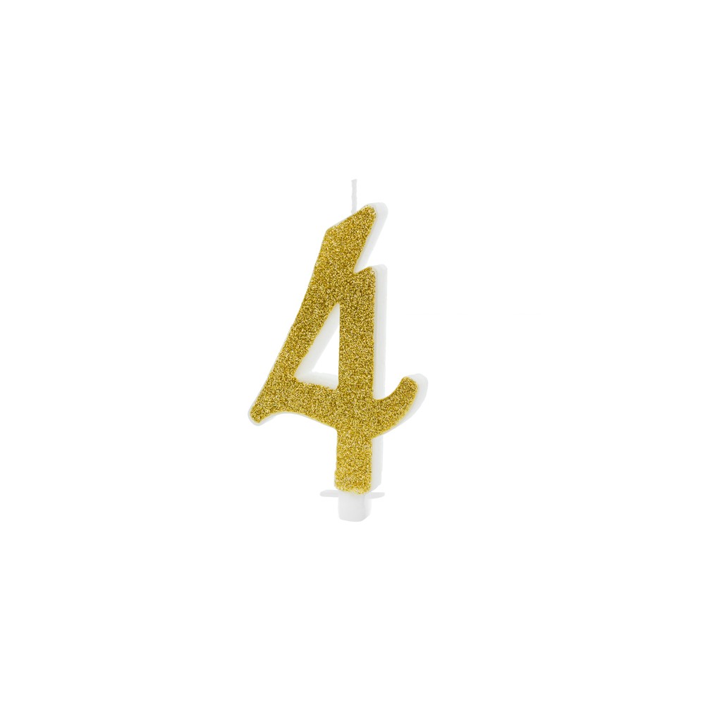 Bougie Chiffre 4 - or