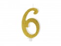 Bougie Chiffre 6 - or