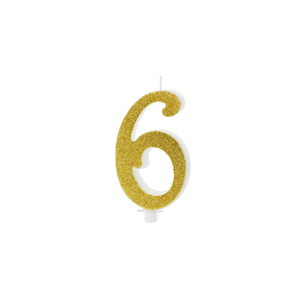 Bougie Chiffre 6 - or