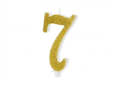 Bougie Chiffre 7 - or