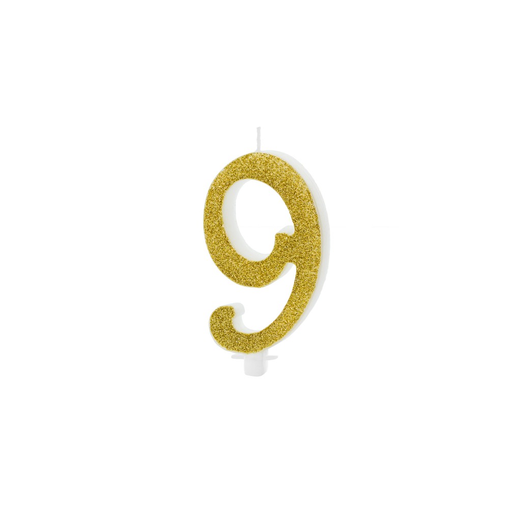 Bougie Chiffre 9 - or