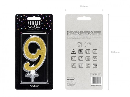 Bougie Chiffre 9 - or