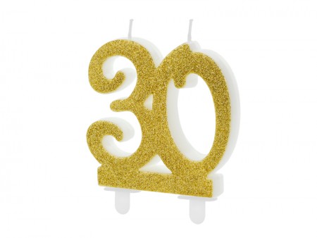 Bougie Chiffre 30 - or