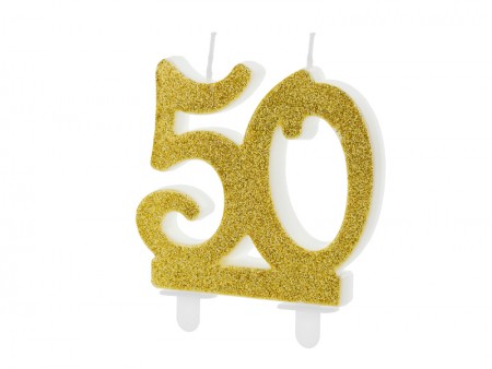 Bougie Chiffre 50 - or