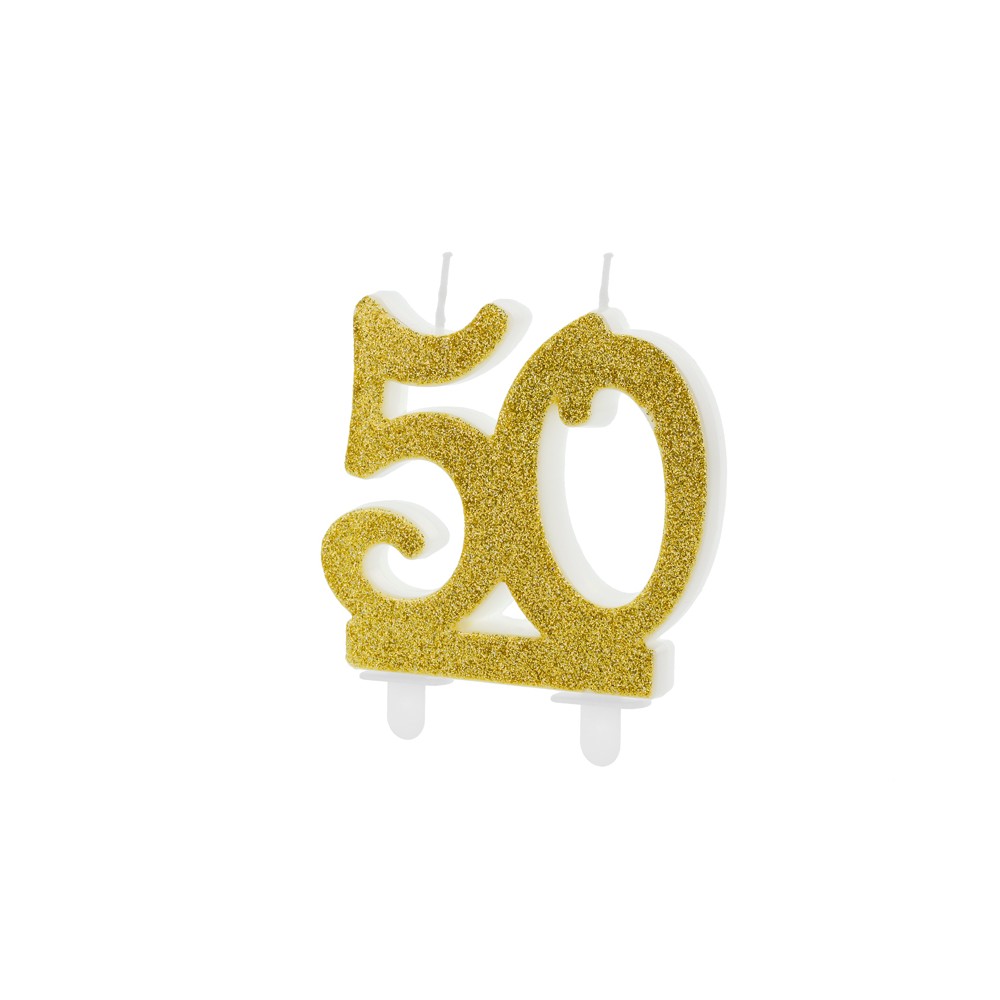 Bougie Chiffre 50 - or