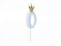 Bougie Chiffre 0 - bleu clair