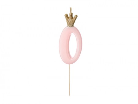 Bougie Chiffre 0 - rose clair