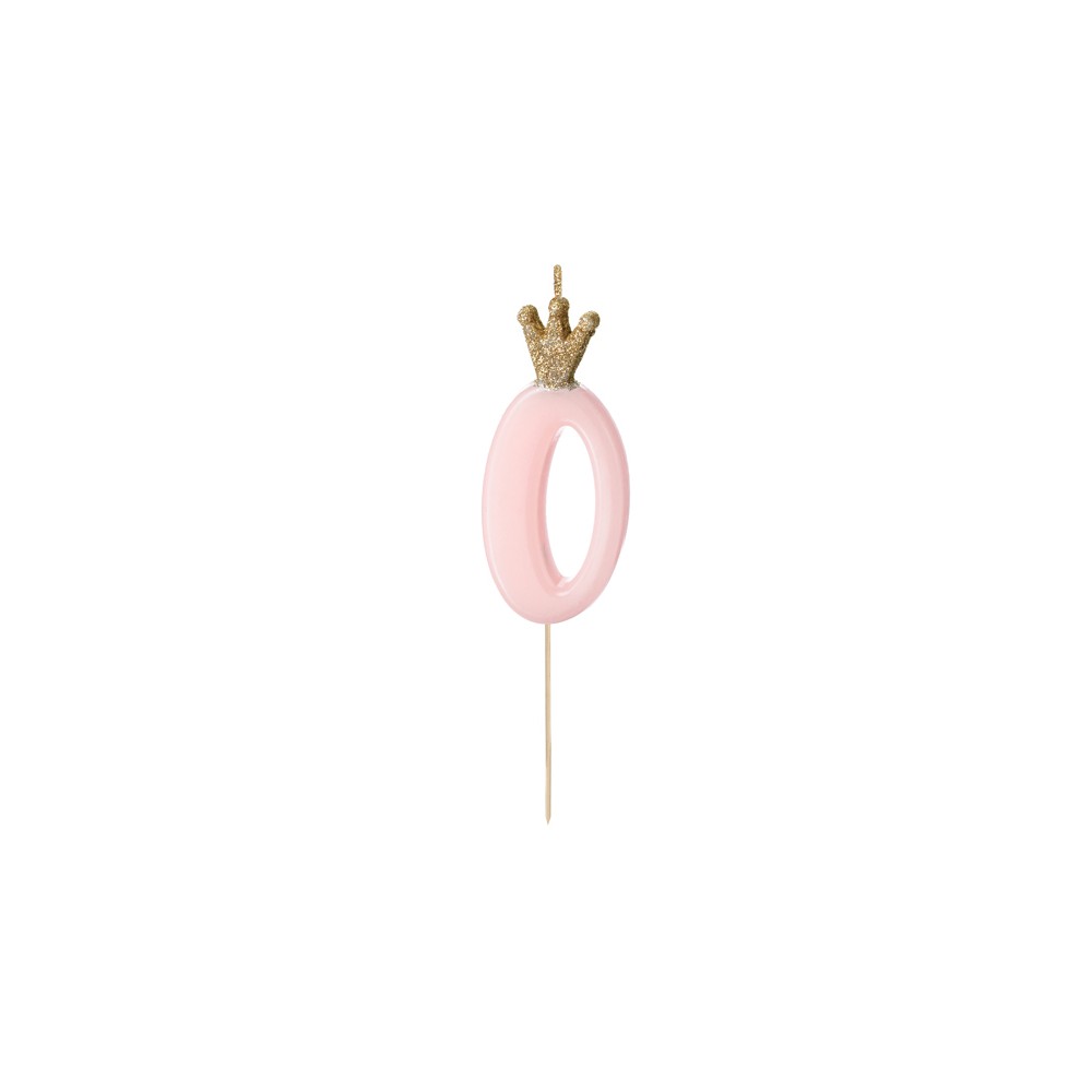Bougie Chiffre 0 - rose clair