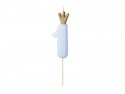 Bougie Chiffre 1 - bleu clair