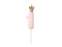 Bougie Chiffre 1 - rose clair