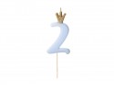 Bougie Chiffre 2 - bleu clair