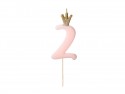 Bougie Chiffre 2 - rose clair