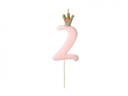 Bougie Chiffre 2 - rose clair