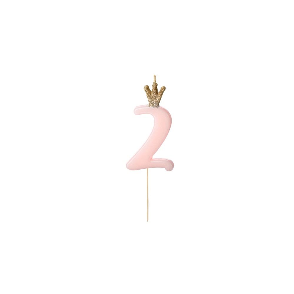 Bougie Chiffre 2 - rose clair