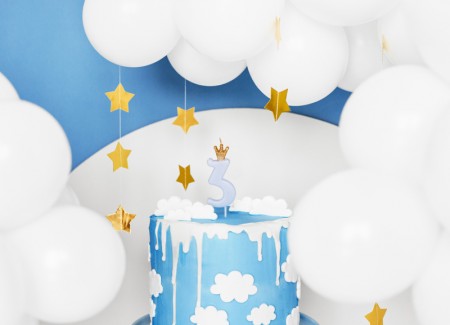 Bougie Chiffre 3 - bleu clair