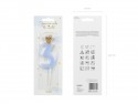 Bougie Chiffre 3 - bleu clair