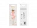 Bougie Chiffre 3 - rose clair