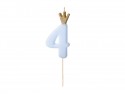 Bougie Chiffre 4 - bleu clair
