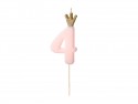 Bougie Chiffre 4 - rose clair