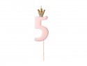 Bougie Chiffre 5 - rose clair