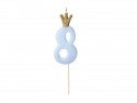 Bougie Chiffre 8 - bleu clair