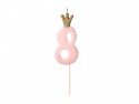 Bougie Chiffre 8 - rose clair