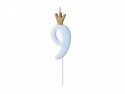 Bougie Chiffre 9 - bleu clair