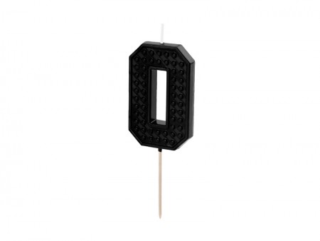 Bougie Chiffre 0 - noir
