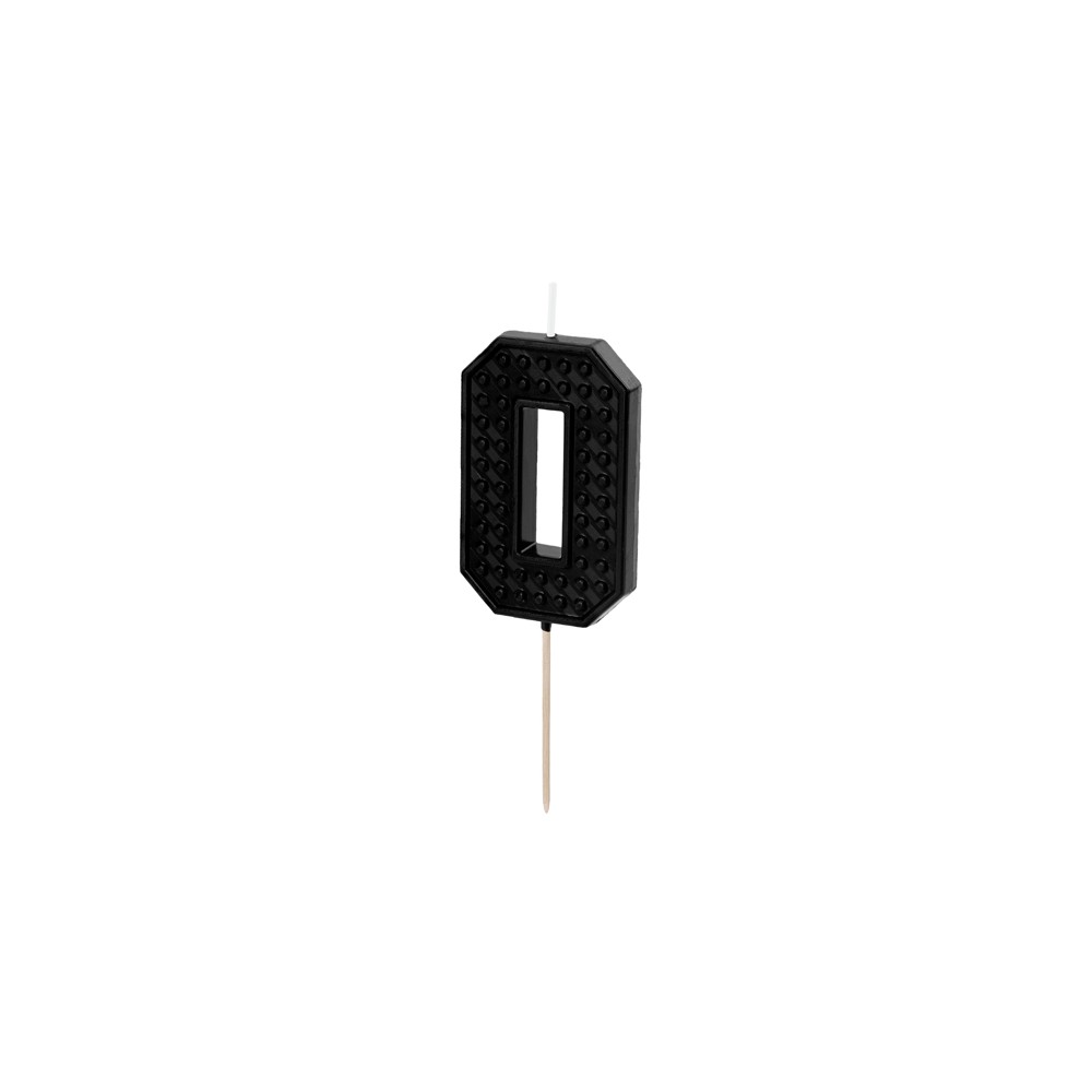 Bougie Chiffre 0 - noir