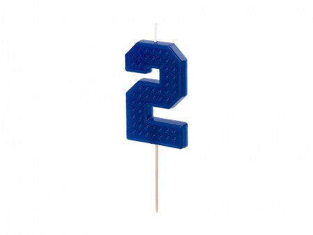 Bougie Chiffre 2 - bleu