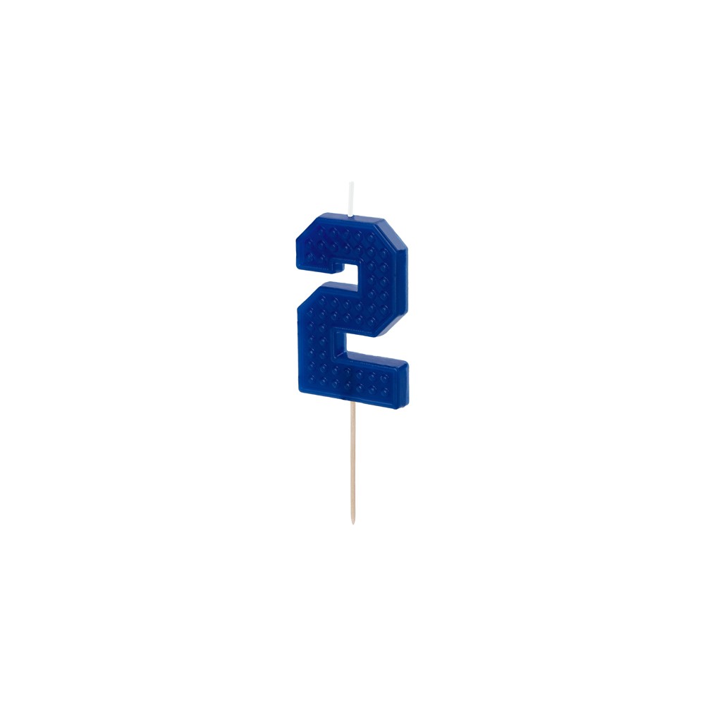 Bougie Chiffre 2 - bleu