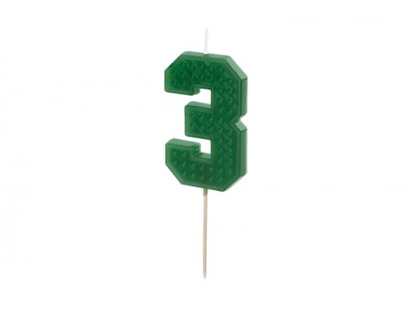 Bougie Chiffre 3 - vert