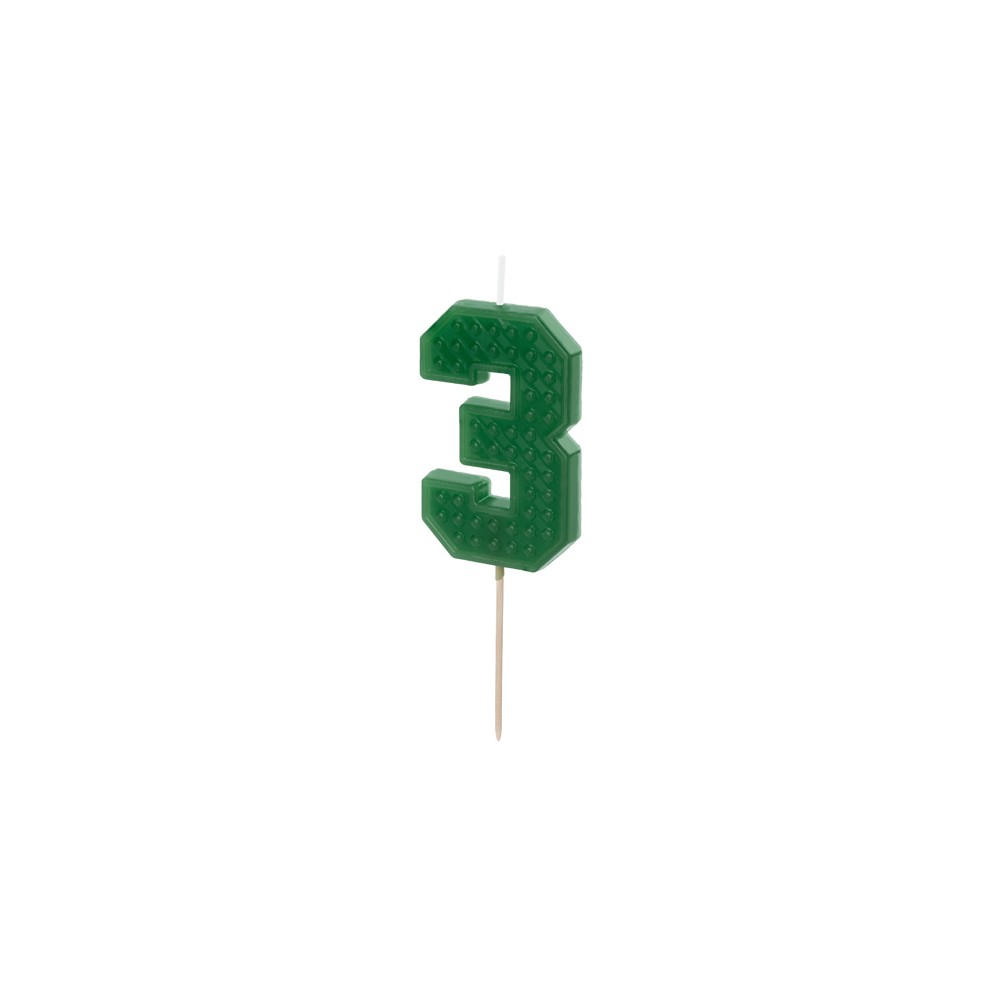 Bougie Chiffre 3 - vert