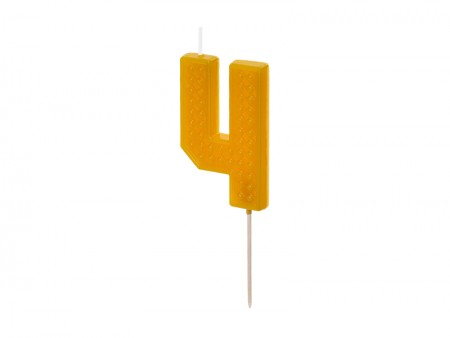 Bougie Chiffre 4 - jaune