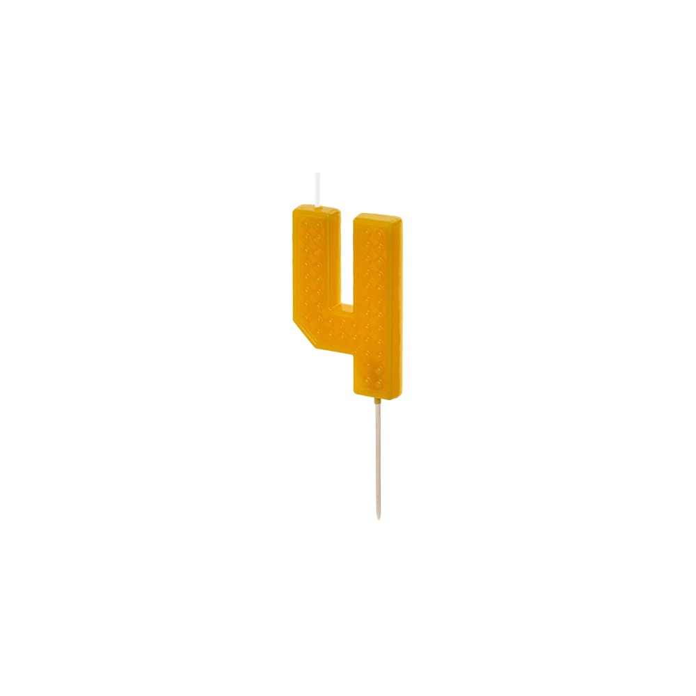 Bougie Chiffre 4 - jaune