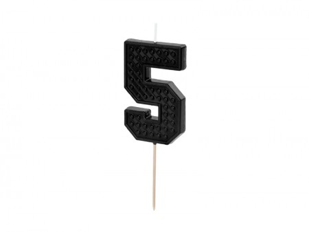 Bougie Chiffre 5 - noir