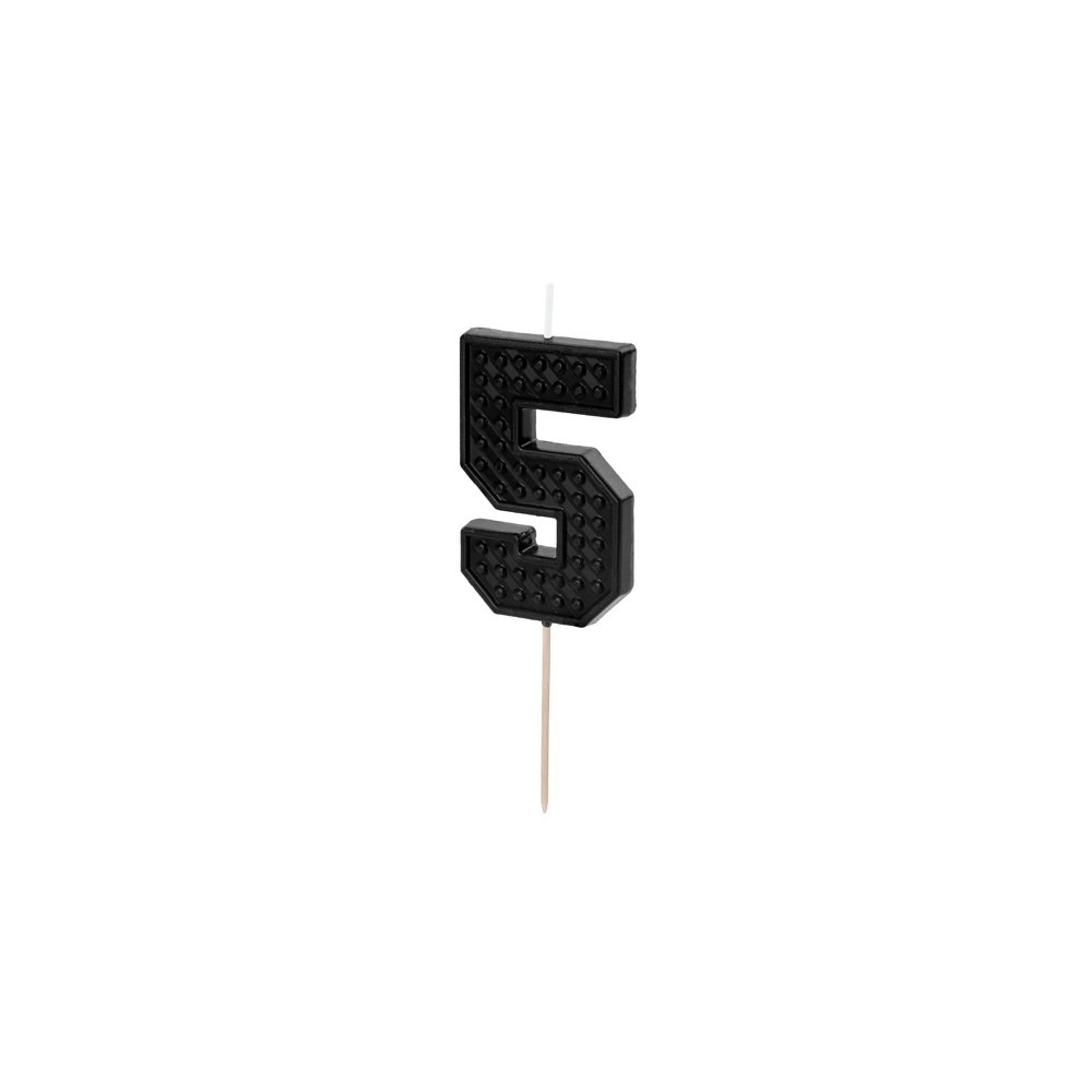 Bougie Chiffre 5 - noir
