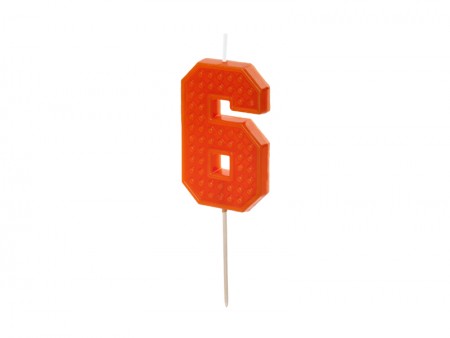Bougie Chiffre 6 - rouge