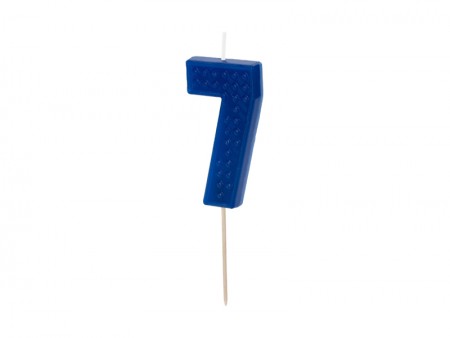 Bougie Chiffre 7 - bleu