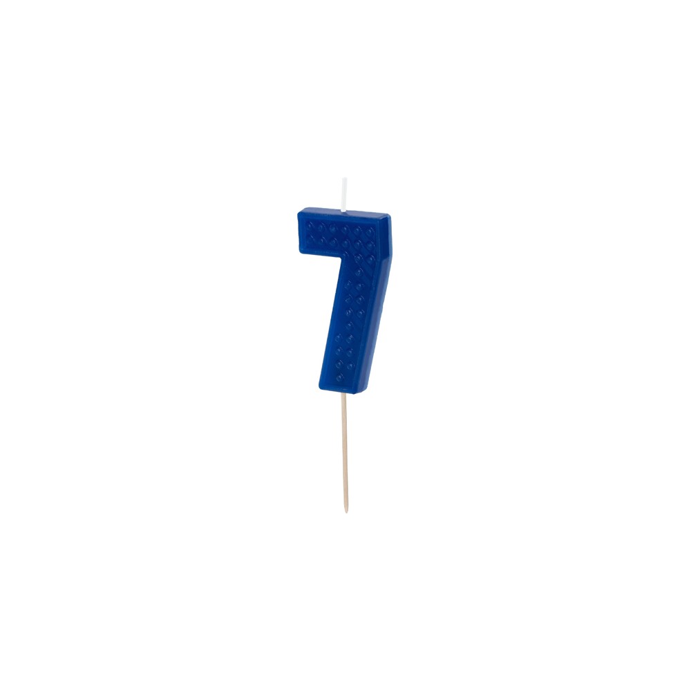 Bougie Chiffre 7 - bleu