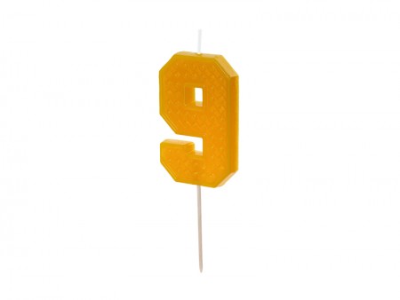 Bougie Chiffre 9 - jaune