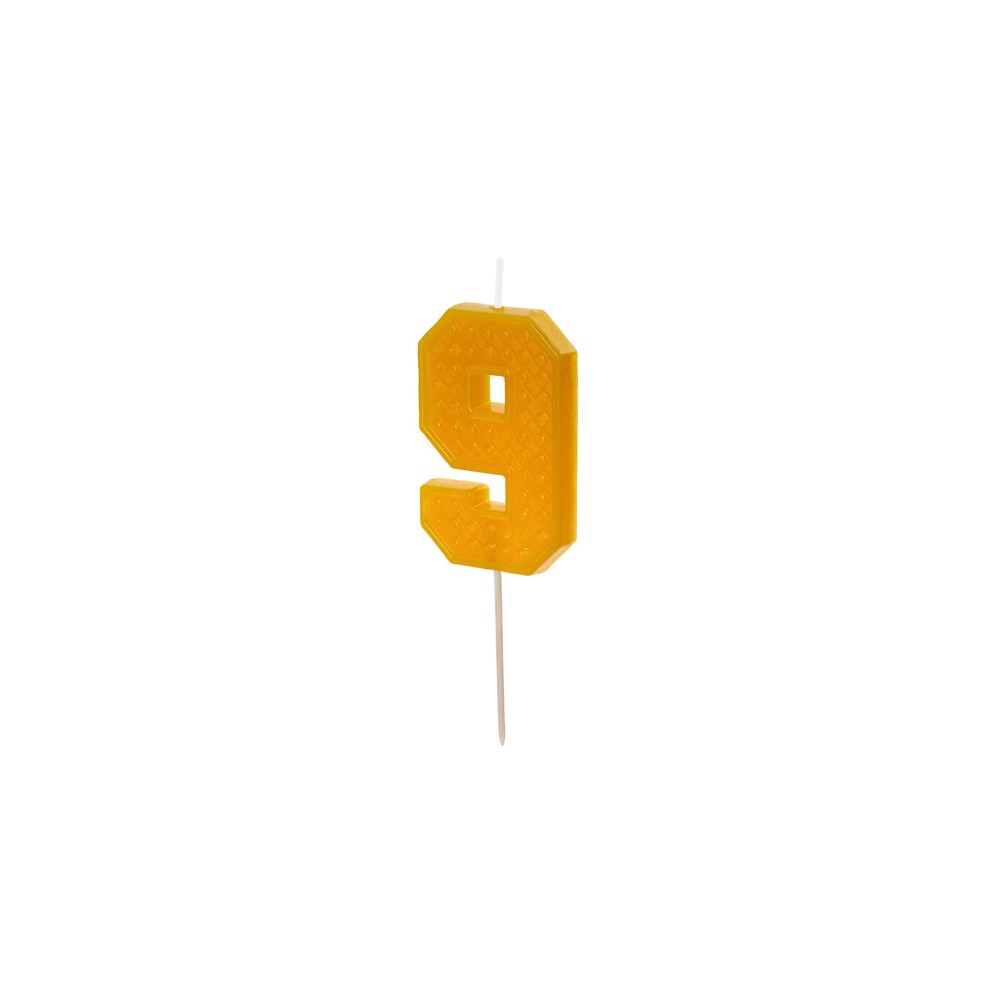 Bougie Chiffre 9 - jaune